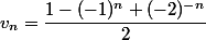 v_n=\dfrac{1-(-1)^n+(-2)^{-n}}2